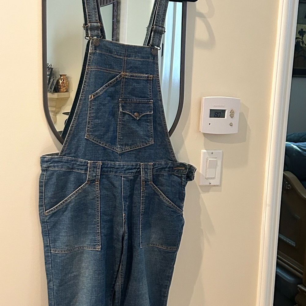 Levi's Dark Blue Women's Denim Overalls with Front Bib Pocket